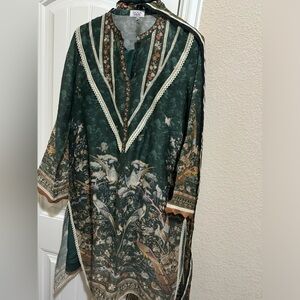 Sania maskatiya xl digital print cotton net 4piece